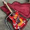 LAGER Edward Eddie Van Halen Heavy Relic Red Franken 5150 E-Gitarre Schwarz Weiß Streifen Floyd Rose Tremolo Bridge Frankenstein