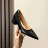 Dress Shoes 2024 Spring Pointed Small Size 31-43 High Heels Women Block Heel Black Beige Ladies