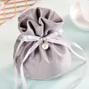 Confezione regalo 5/10/20 pezzi di lusso imballaggio con coulisse sacchetto di velluto sacchetto per gioielli confetti contenitori di caramelle con perle decorazioni di nozze zucchero