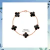 Designer Van cl-ap High Edition 18K Rose Gold Red Agate Four Leaf Grass Bracelet Plated Women's Five Flower White Fritillaria Non Fading Light Luxury CQFJ