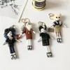 REAL Mink Fur Keychain Bag Pompom Bag Charm Keyring Luxury Car Jewelry Pendant 240110