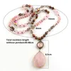 Fashion Bohemian Jewelry Accessory Multi Stone Pärlor Knutade Pink Dorp Charm Pendant Halsband för Festival 240111
