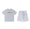 Camisetas para hombre Chándales Camiseta Diseñador Bordado Letra Negro Blanco Gris Color del arco iris Verano Deportes Moda Trapstar Trajes de pista Manga corta