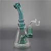 Bong de vidro Bong Dab Rig UFO Perc Percolator 8 polegadas de altura Bubbler Bongs com tubo de queimador de óleo de vidro de 14mm e prego banger LL