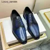 Berluti Erkek Elbise Ayakkabı Deri Berluti Yeni Scritto Desen Renk Oxford Calfskin Beyefinleri İş Rj