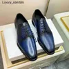 Berluti herr klänningskor läder Berluti Ny scritto mönster färg oxford calfskin gentlemens affärs rj