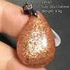 Pendants Natural Gold Strawberry Quartz Gold Sunstone Pendant Flash Light For Women Lady Men Love Gift Crystal Beads Silver Jewelry AAAAA