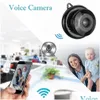 IP Kameralar Kablosuz WiFi Mini Kamera 1080p HD Gece Sürümü Sesli Video Güvenlik Ev Ofis Damlası Teslimat için Kamera Gözetimi Dhasu