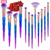 Brushes De'lanci 12pcs Makeup Brushes Fantasy Set Foundation Powder Eyeshadow Eyebrow Kit Rhinestone Gradient Color Makeup Brush Set