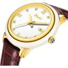 Hotan Men's W pełni automatyczny wodoodporny mechaniczny mechaniczny Kalendarz Kalendarza Kalendarza White Jade Watch