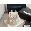 23P Small Fragrant Wind Small Frog Sheepskin Women's chanellybag Backpack Single Shoulder Hand Carrying Cross Shoulder Diamond Grid with Gilded Gold Chain