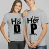 T-shirts pour femmes J'aime son D T-shirts Son P Dédicace Personnalité T-shirts Couples Sexy Hauts assortis