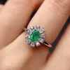 Cluster Rings Natural And Real Emerald Ring 925 Sterling Silver For Men Or Women Birtday Jewelry Wholesale