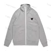 Designer Herren Hoodie Sweatshirts Reißverschluss Loose Coat Play Sweatshirt Commes Cardigan des kleinen roten Herzjacke Garcons Standard und Fleece Casual Jumpers Cardigan