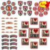 Wholesale 10 Pcs Patches Lots for Clothing Iron on Letters Sew Bulk Embroidery Designer Pack Small Large Sets Heart Badge Parche