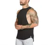 2019 Mens Curved Hem Solid Gym Sport Running Training Athletic Stringers Vest Bodybuilding Clothing Fitness Man Tanks Tops4179070