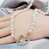 2024designer Western Empress Dowagernecklace Même collier de diamants Bracelet Swarovski Perle Chaîne de cou Étoile Blanc Accessoires