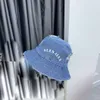 Tvättad denim hink hatt designer brev slitna mössor för män vication hatt kvinnor