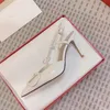 Décolleté con cinturino alla caviglia 4/6 / 8cm Scarpe firmate da donna Scarpe a punta Tacco a spillo Sandali con tacco alto Scarpe da sposa sexy per feste Scivola su Scarpe eleganti con cinturino alla caviglia in pelle di qualità Ciabatte di lusso