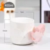 Tazze in ceramica per ragazze con fiocco e nodo, tazza per l'acqua, per la casa, per ufficio, colazione, caffè, cucina, bicchieri, bella decorazione creativa