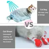 Costumi per gatti 4 pezzi Copri piedi in silicone per animali domestici Lavabile Antigraffio Protezione per stivali di colore a contrasto