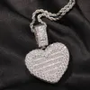 Kolyeler TBTK Büyük Boyut Kalp Şekimi Özel Fotoğraf Madeni Şey Çerçeve Kolye Gazetilmiş Ad Mücevherleri Çift Sevgililer Günü Hediyesi