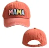 Mama Patch Emelcodery Solid Color Регулируемая бейсбольная шапка Women Women Smapback Dad Hat Fashion Sunshade Truck Truck Caps Hats de833