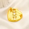 Lyxkvinnor Designer Brand Letter Brosches 18K Guldpläterad inlay Crystal Rhinestone Jewelry 925 Silver Heart Brosch Pin Män