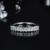 Cluster Rings ORSA JEWELS Oval Cut Moissanite Band 925 Sterling Silver Half Eternity Finger Ring For Women Propose Gift SMR76