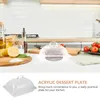 Plates Covered Buffet Tray Containers For Household Serving Clear Cake Pan Acrylic Dessert Fruit Travel Desktop