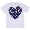 Ontwerper TEE Com Des Garcons PLAY Grijs Blauw Zwart Spelen Hart Ogen Polka Dot Unisex Japan Beste kwaliteit EURO maat