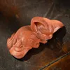 Çin Yixing Mor Kil Heykel Çayı Pet Lucky Fox Heykel Sanat Süsleri Hayvan Çay Heykelcik El Sanatları Ev Çay Seti Decors Hediyeler 240110