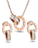 Fashion jewelry set rose gold necklace and earring set with Roma number high quality stainless steel set32817959345444