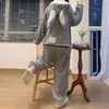 أرنب مقنعين من النساء kigurumi pajamas لطيف pijama الشتاء دافئة النوم kawaii أنثى ليلة الويل بيجاماس بذلة 240110