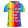 Heren T-shirts IFPD EU Size T-shirt met capuchon Zomer Mannen Casual Cool 3D Print Abstract Vertigo Patroon T-shirt Hiphop Korte mouw Tops Dropship