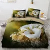 Ensembles de literie Dream NS Red Rose 3D Floral Housse de couette Ensemble Fleur Linge de lit Double Feuille Couette D'été Couette King Size