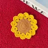 Handmade Sunflower Mats 12cm Trade Hand Crochet Doilies Pad Knitted Cup Mat Po Props Placemat Home Decorative Mat