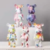 Objetos decorativos estatuetas graffiti bearbrick figuras urso tijolo estátua colorida escultura violenta armazenamento dinheiro moderno sala mesa decoração arte ornamentovaiduryd