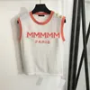 Letter Knitted Vest Sexy Tank Top For Women Design Shoulder Metal Buttons Knits Tees Fashion Slim Vests