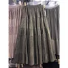 Saias vintage bolo longskirts para mulheres outono plissado tecido de veludo a linha moda saia feminina casual todo-poderoso dropship