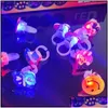 LED Rave Toy Cartoon Pierścień Pierścień Luminous w ciemnym jasnym palcu świecący Adt Birthday Party Chłopak dla dzieci Zabawki dla dzieci