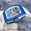 RichardMiler luxe polshorloges mechanisch horloge chronograaf Richardmill RM030 FQ Frankrijk Gelimiteerde oplage van 100 keramiek blauw witte kleur uitgeholde mech V7RN P