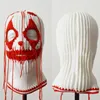 Balaclava Hat for Adult Autumn Winter Knitted Hat Winter Mask Pography Props Terrifying Ghost Knitted Balaclava 240110