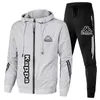 Men's Sport Zipper Tracksuits Triple Slant Hoodie Jacket Sports Brand Printed HoodiesPants Two Piece Sets Male Fitness Clothing 240111