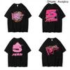 Designer modekläder hiphop tees tshirts unga thug stjärna samma sp5der 555555 rosa tee örn kort ärm t-shirt 2auk