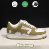 2024 Luxe Casual Schoenen Sta Zwart Wit Grijs Groen Geel Roze Lederen Platte Designer Sneakers Voor Mannen Vrouwen trainen Plate-forme Trainers