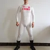 Zestawy białe człowiek pełne ciało długie John solidne wrestling singlet Jersey ciężar podnoszący ciasny strój Onepiece Earotics Suit