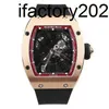 JF Richdsmers Watch Factory Superclone Swiss gjorde armbandsurklockor RM023 MENS 18K Rose Gold Case Wine Barrel Design With Insurance HBLK