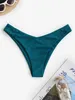 Zaful High Leg Plain Bikini Bottom Solid Sexy Women Brazilian Thong Bathing Suite Beach Wear Swimming Brieds Tangas水着を着