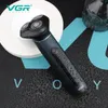 VGR Shaver Professional Electric Razor Waterproof Shaving Machine Floating Beard Trimmer Laddningsbar metall för män V310 240110
